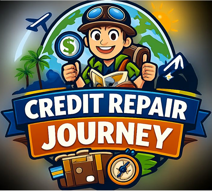 Credit Repair Journey travel mascot logo